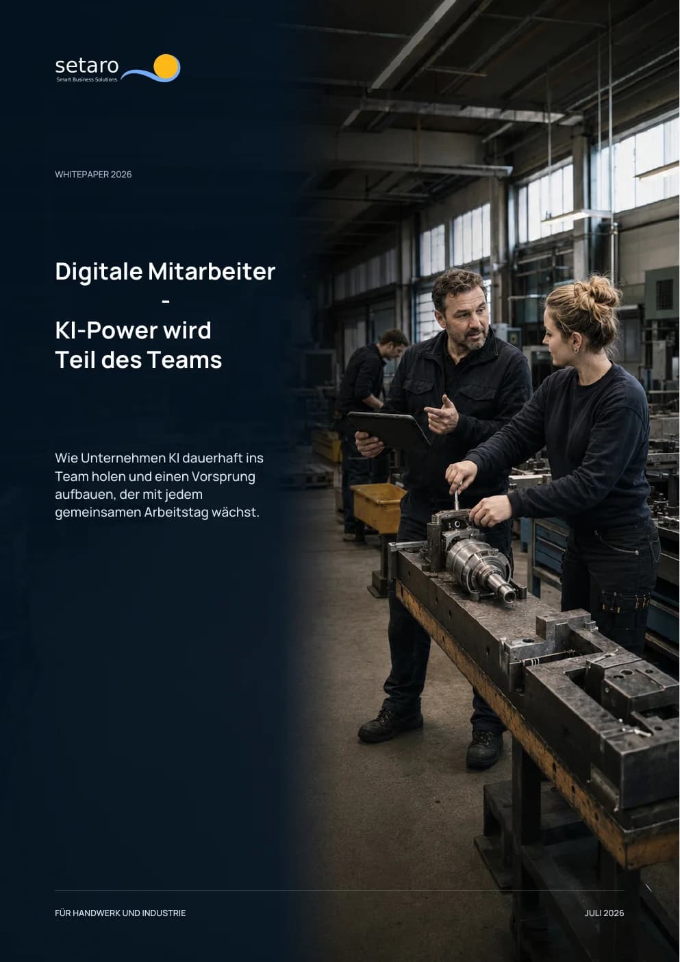 Cover des Whitepapers Digitale Mitarbeiter - KI-Power wird Teil des Teams
